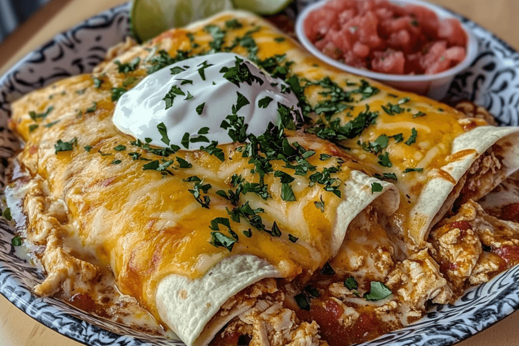 Cheesy Creamy Chicken Enchiladas