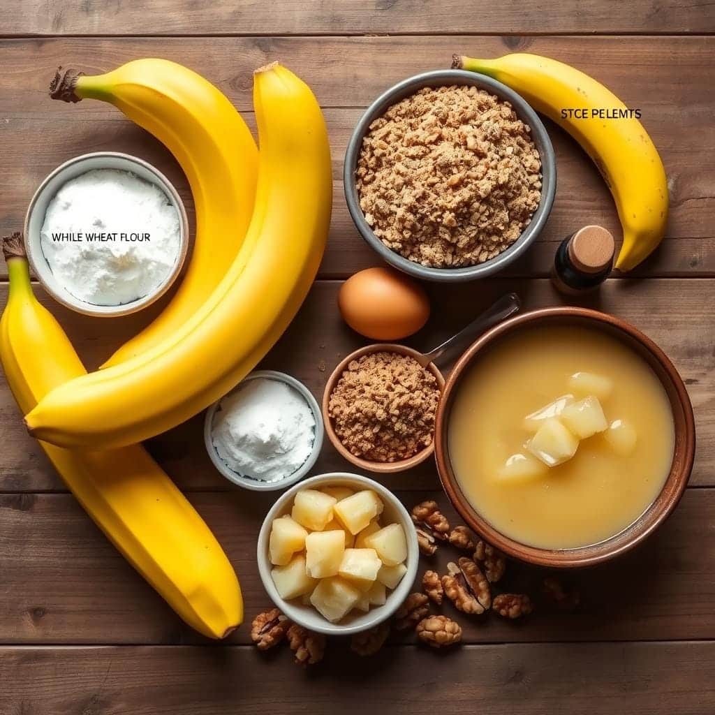 Butter-free banana bread ingredients