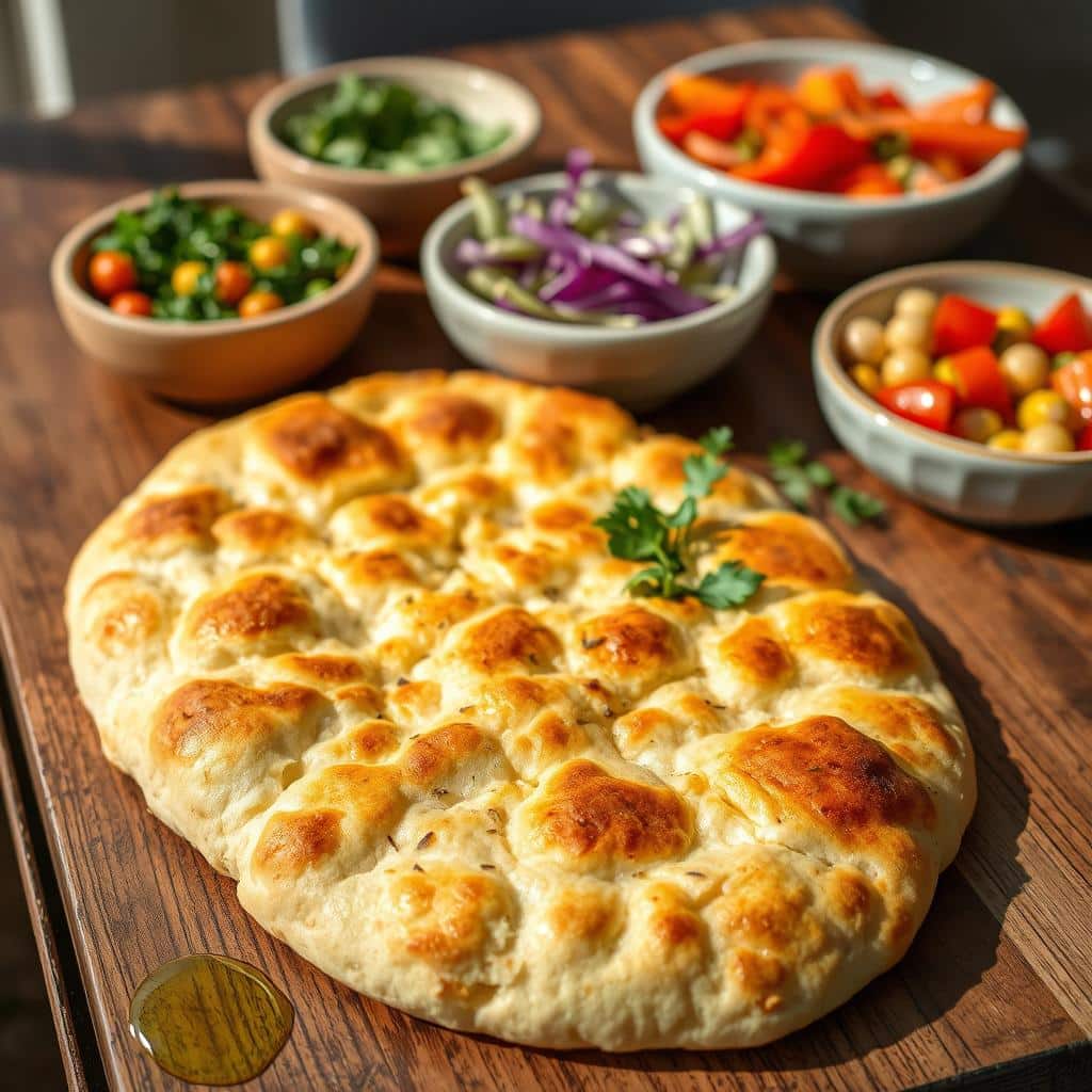 Homemade cottage cheese flatbread