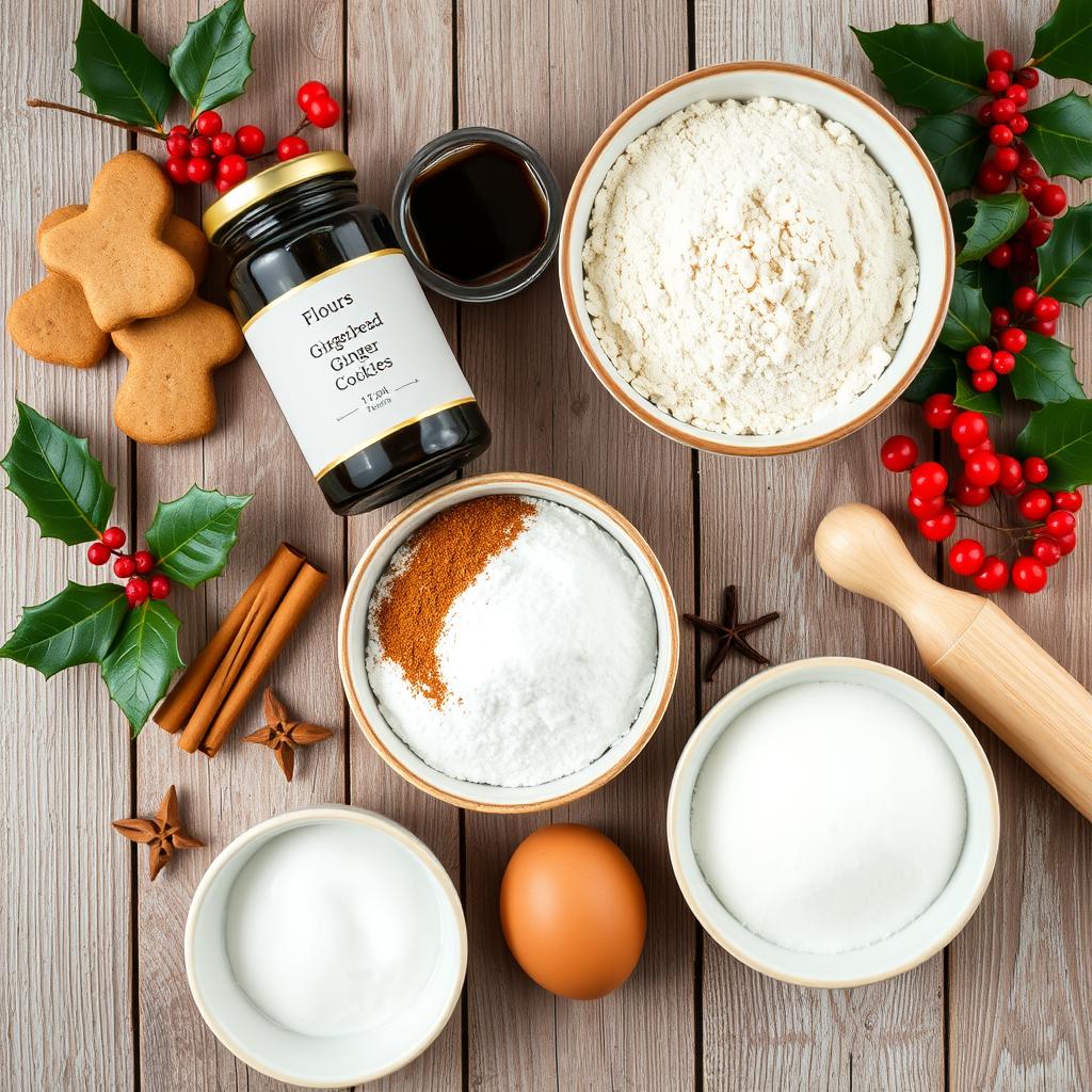 Ingredients for gingerbread cookies