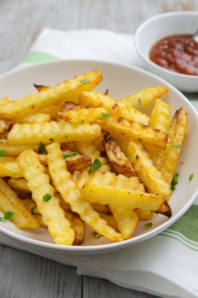 Crispy Crinkle Cut Fries with a light sprinkle of salt