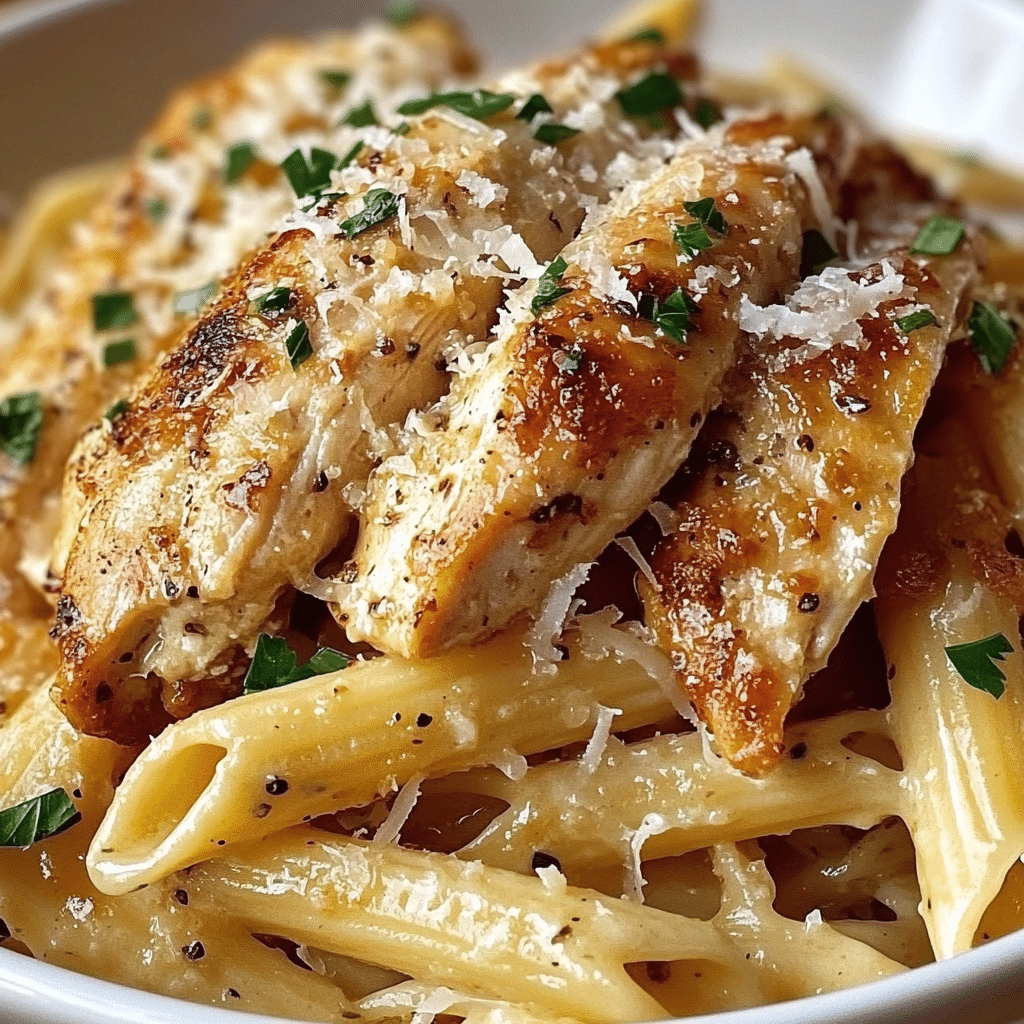 Crockpot Garlic Parmesan Chicken Pasta