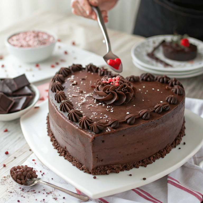 Heart Shaped Cake – A slice of heart-shaped cake with creamy frosting and layered cake inside.