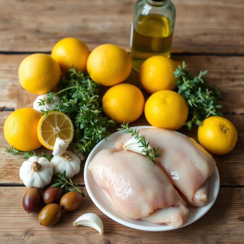 mediterranean cuisine lemon marinade oregano seasoning baked chicken olive oil