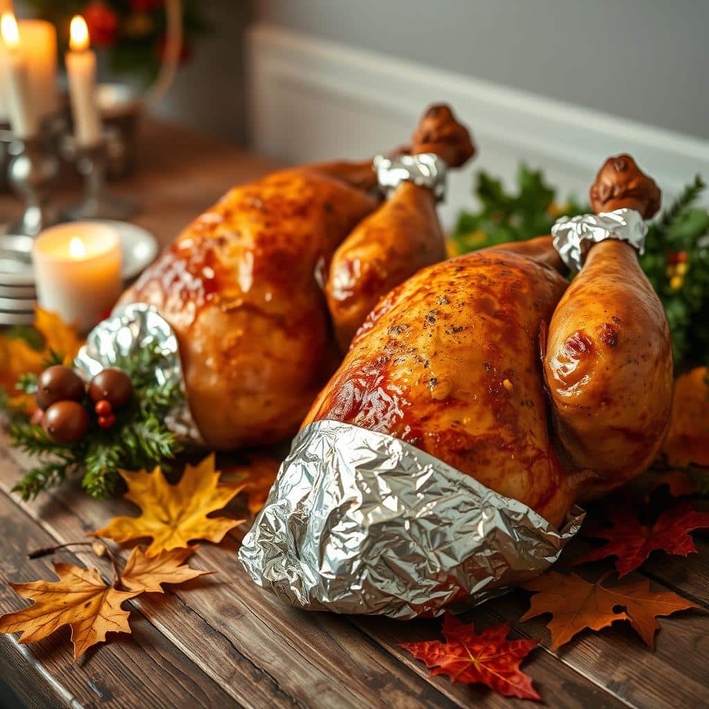 turkey legs in foil