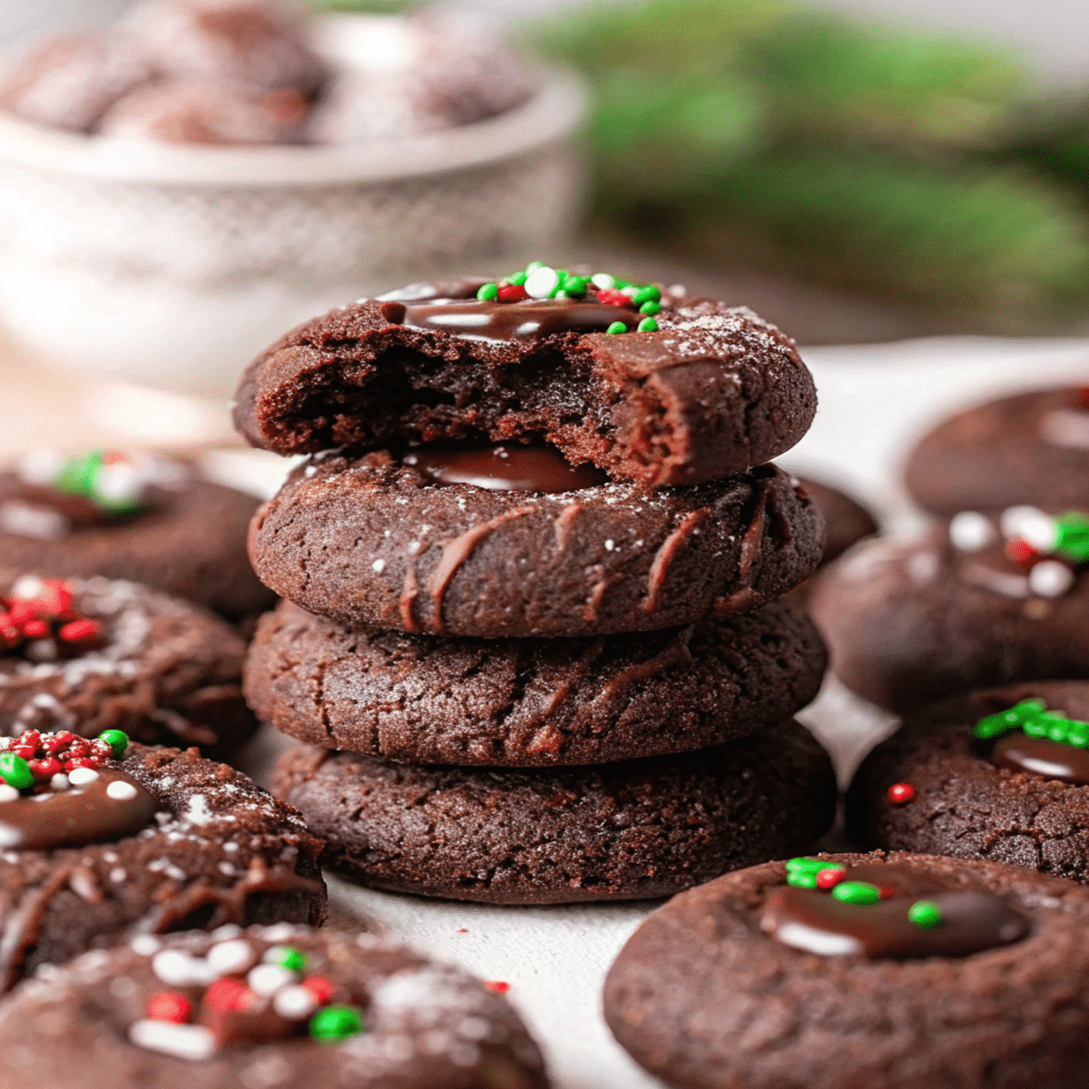 Vegan Chocolate Thumbprint Cookies