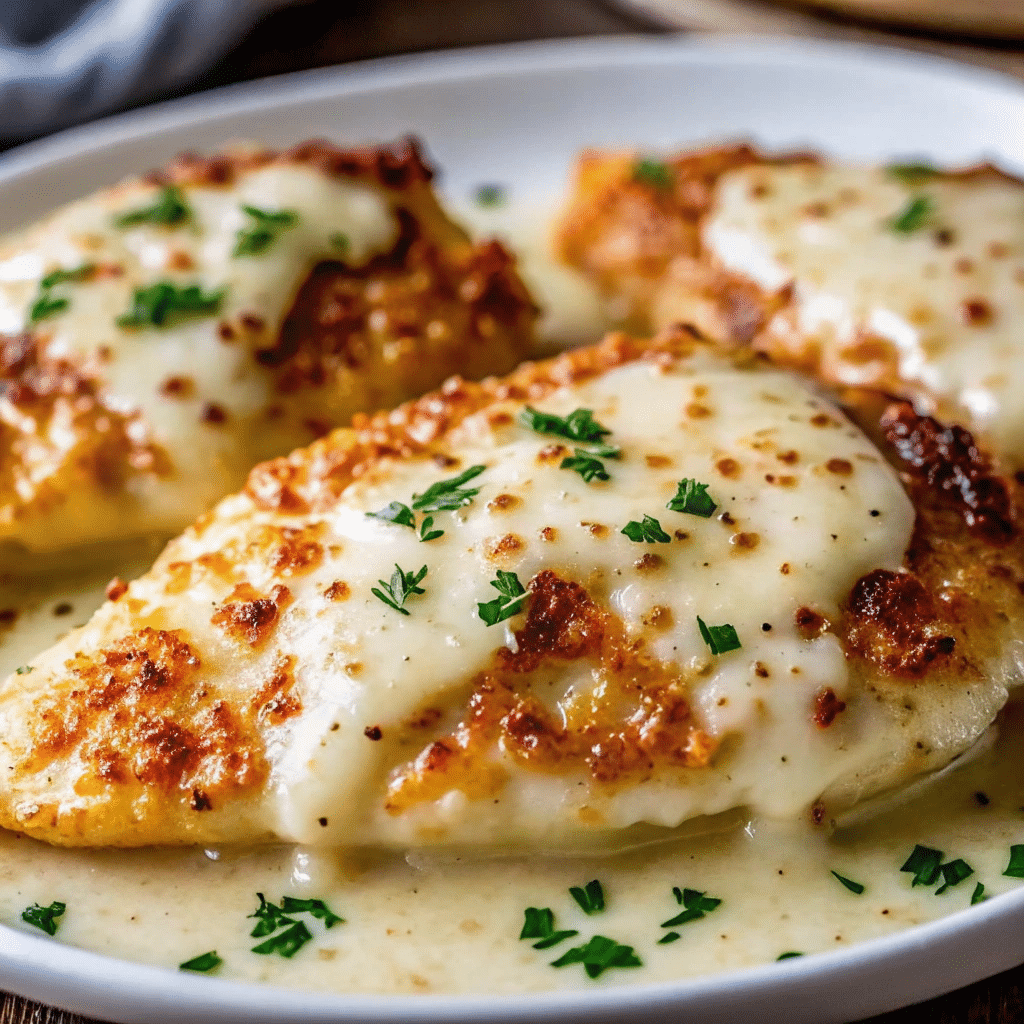 Tender Longhorn Steakhouse Parmesan Chicken served with a creamy sauce and crispy Parmesan topping.