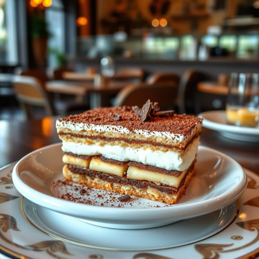 Tiramisu dessert with premium ingredients and luxurious layers